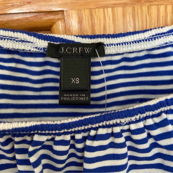 J. Crew off the shoulder ruffle bodysuit Blue and white striped - XS - NWT - Picture 8 of 8